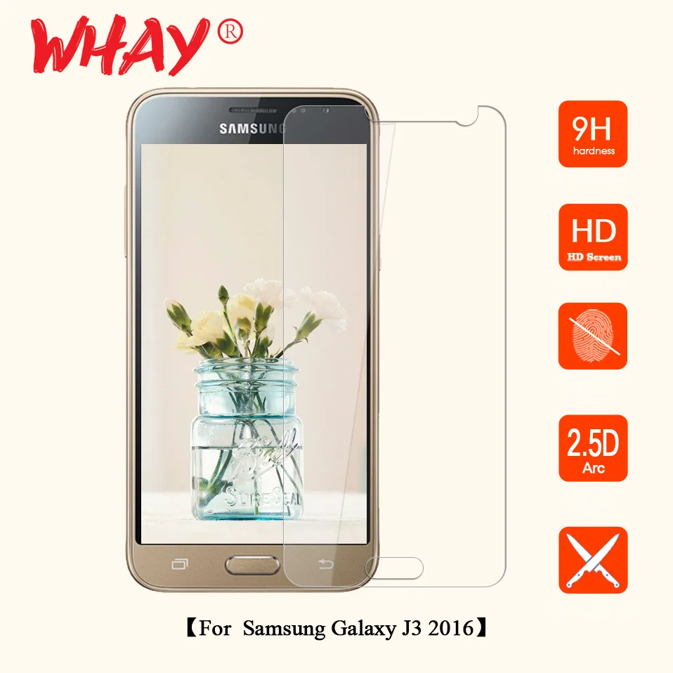 Очки WHAY для Samsung J3 2016 закаленное стекло 2.5D 9H Защитная пленка экрана