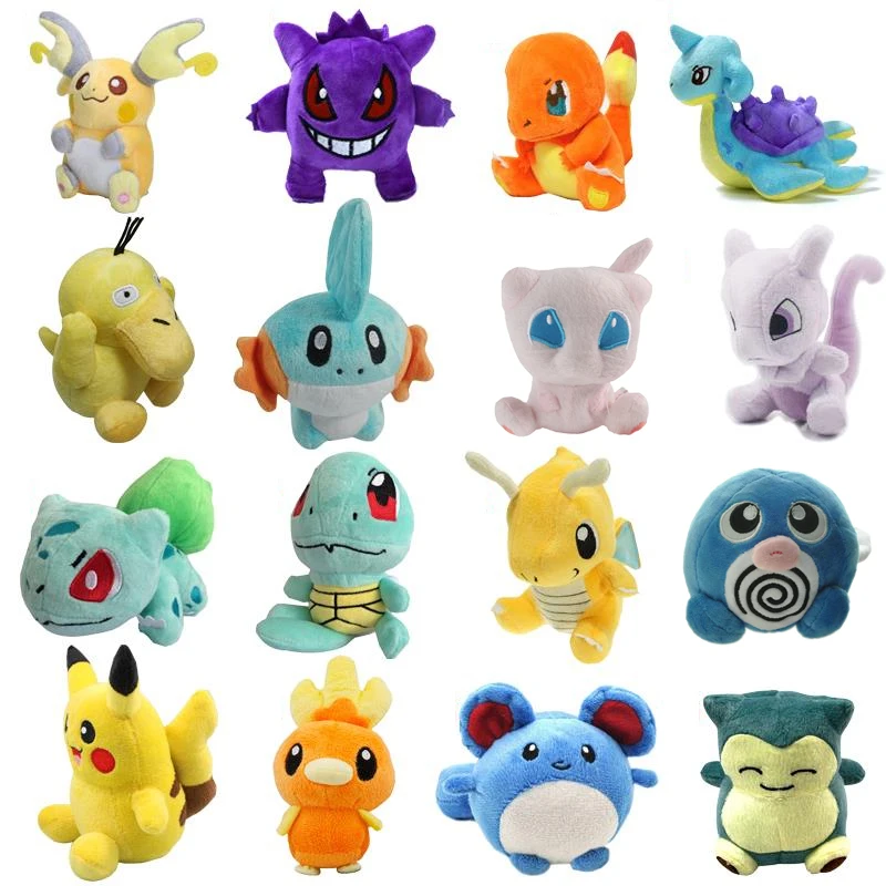 Новые Мультяшные плюшевые игрушки 12-17 см Pikachu Snorlax Charmander Mewtwo Dragonite милые мягкие куклы для детей Рождественский подарок