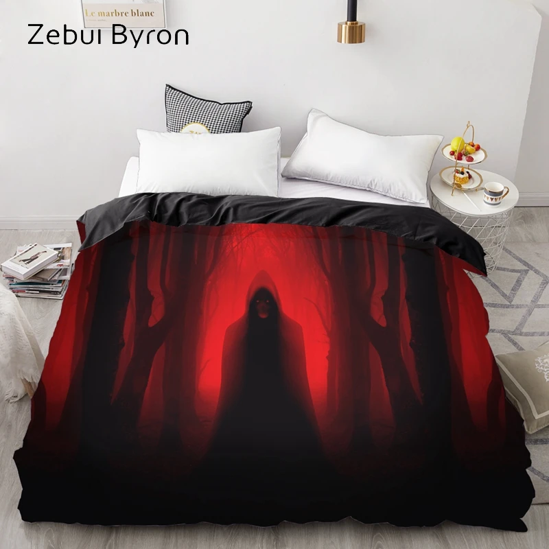 

3D HD Print Custom Duvet Cover,Comforter/Quilt/Blanket case,Bedding 220x240/140/200x200,Halloween haunted forest,drop ship