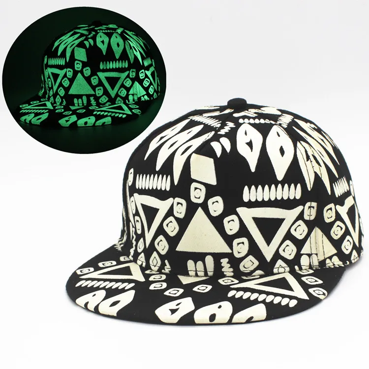 Новинка 2018 флуоресцентная светящаяся мужская шляпа хип хоп кепка Черная EXO с