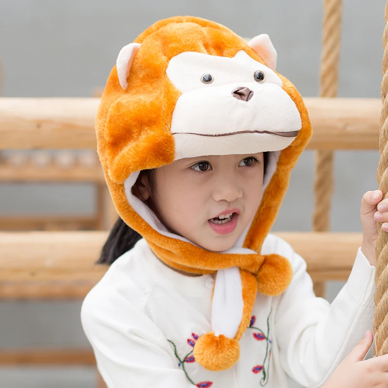 1 шт. Детская плюшевая шапка мультяшная курица слон тигр обезьяна попугай панда