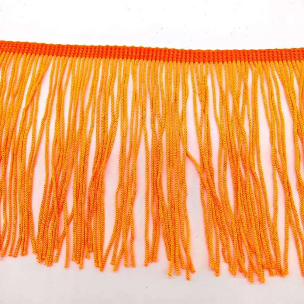 Orange Красивая 10 ярдовая кружевная бахрома с отделкой 10 см широкая кисточка бахрома отделка для самостоятельного изготовления латинских платьев аксессуары для сценической одежды кружевная лента - Цвет: Orange
