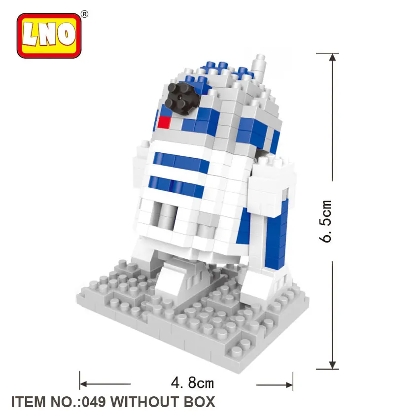 049 without box LNO строительные блоки йода мини блоки Дарт Вейдер DIY Модель BB-8 R2-D2 пластиковые кирпичи развивающие игрушки для детей без коробки - Цвет: 049 without box