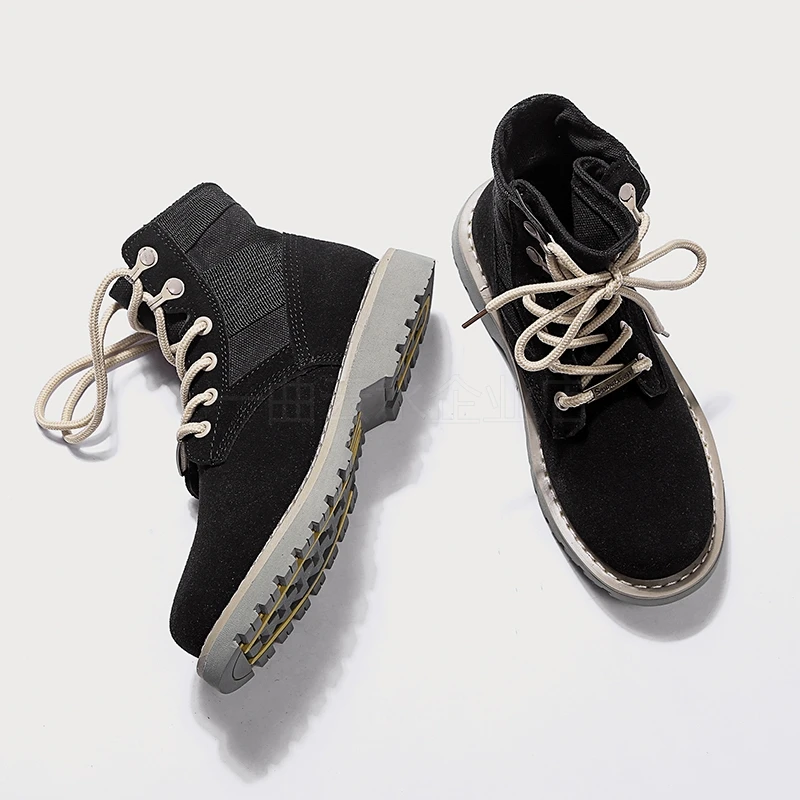 GOXPACER Fashion Vintage Boots Women Shoes Martin Boots Ankle Low Heels Motorcycle Boots High Wedges Round Toe Flock New