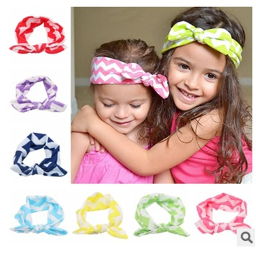 Детские аксессуары головные уборы с волнистыми полосками и кроличьими ушками