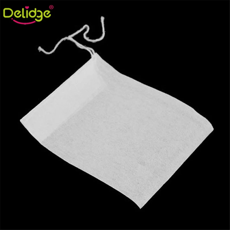 Delidge, 100 шт./лот, чайные пакетики, заживляющие уплотнения, бумажный пакетик для чая 6x8 см, для трав, свободные одноразовые пакетики для чая, розовые пакетики для чая