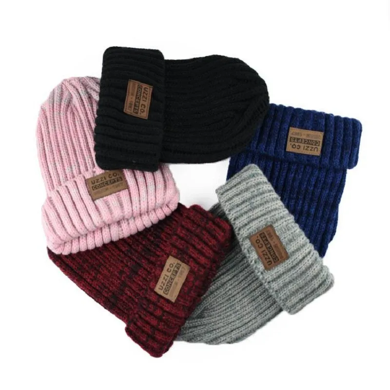 Новогодняя однотонная шапка женская 2018 Рождественская Модная хлопковая зимняя 5