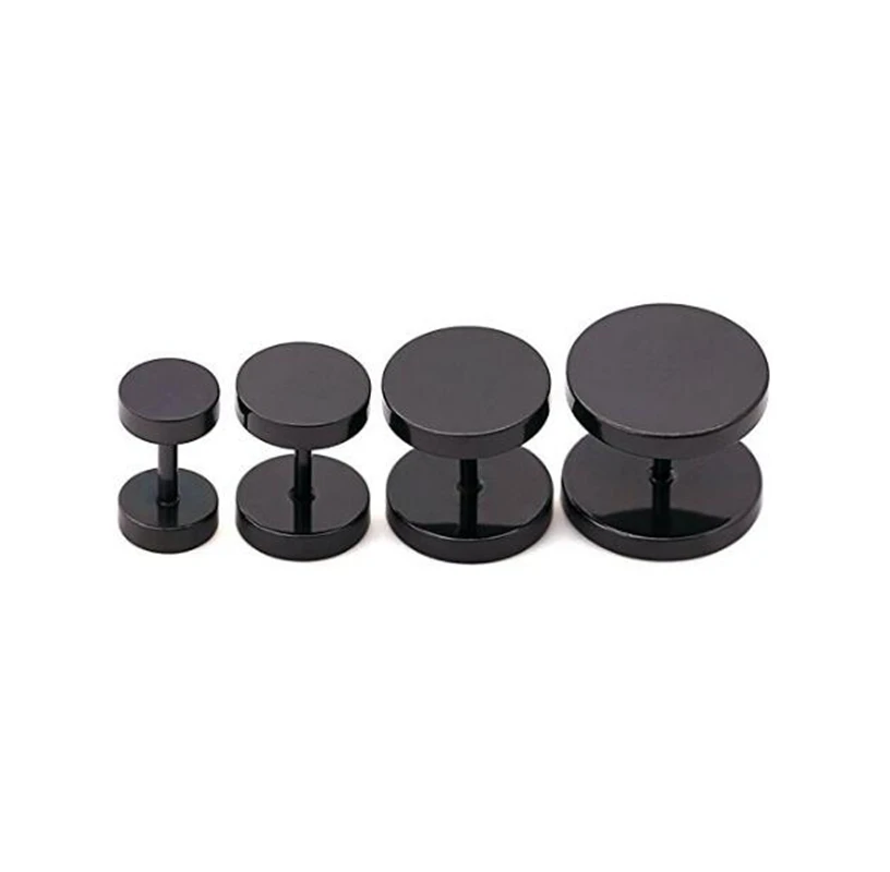 Черные серьги гвоздики унисекс мужские и женские круглые Модные Ювелирные