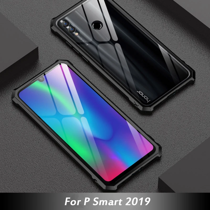 Для huawei P Smart 2019 чехол Роскошный прозрачный закаленное стекло задняя крышка