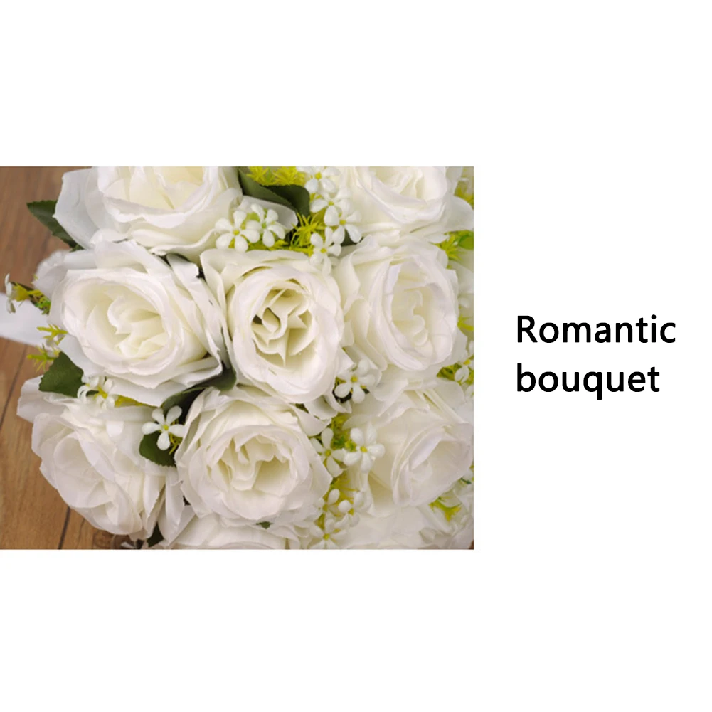 

2019 New Wedding Bridal Holding Artificial Flowers Bouquet Rose Bridesmaid Fake Flowers High Quality Wedding Party Supplies