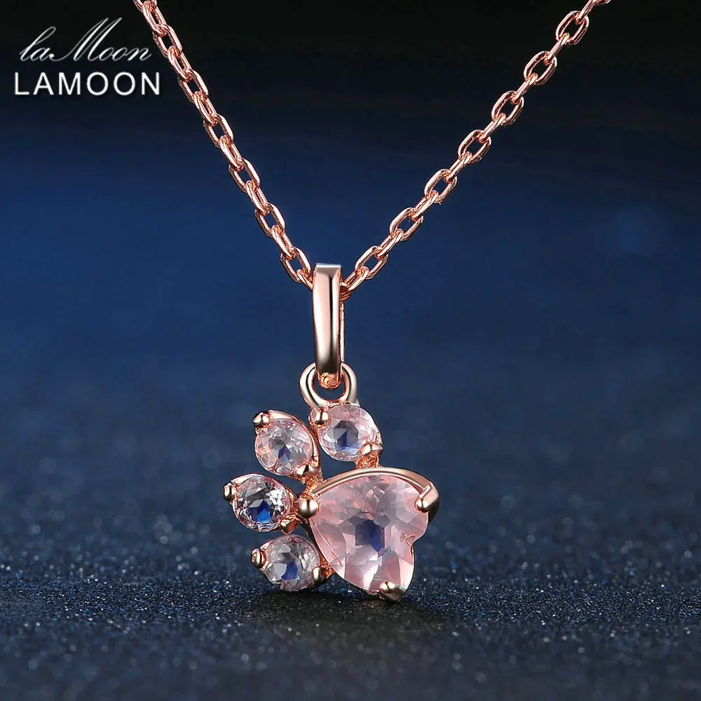 Женская цепочка из серебра 925 пробы с розовым кварцем |