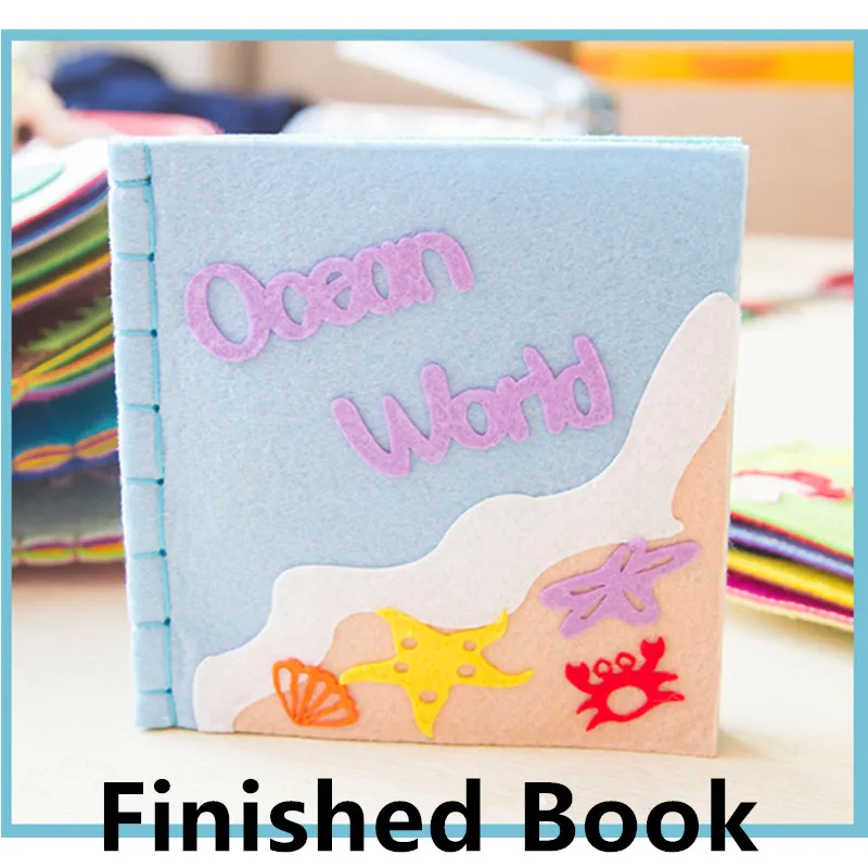 Ocean Finished Новая игольчатая войлочная книга с животными для мам, швейные Игрушки для малышей, детская книга для раннего образования, войлочные наборы, книга с картинками, моя первая книга - Цвет: Ocean Finished
