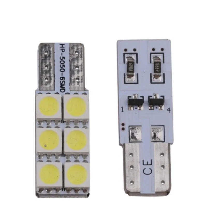 2PCSx супер LED T10 194 W5W 5050 Поворотная сторона номерного знака свет 4SMD зазор чтения неполярный 12V|Сигнальная лампа|