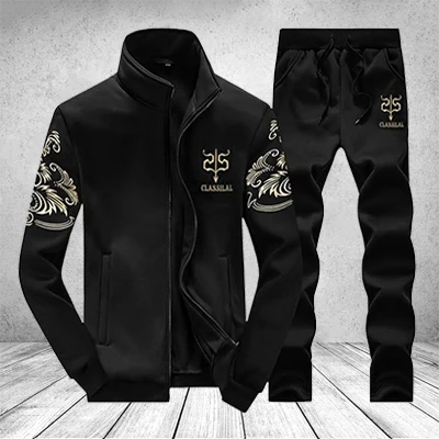Однотонные мужские брюки, брендовые облегающие брюки, мужская спортивная одежда с несколькими карманами, тренировочные брюки для бега, спортивный костюм, мужские брюки, комплекты, размер США - Цвет: D38O Black