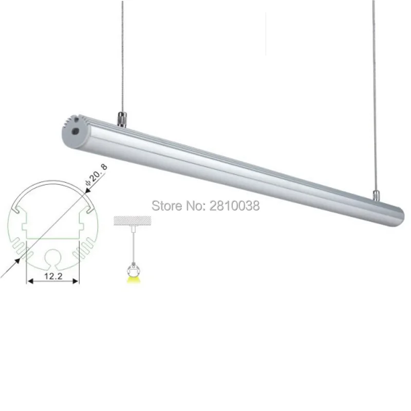 

300 X 2M Sets/Lot Round style aluminium led housing channels and half circle shape aluminum profile for led kitchen pendant lamp