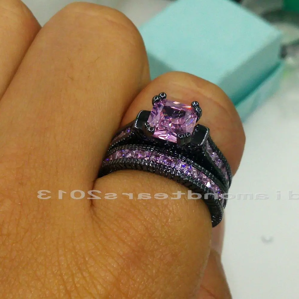 Size5-11 Бесплатная доставка Модные Ретро ювелирные изделия 14kt Черное золото