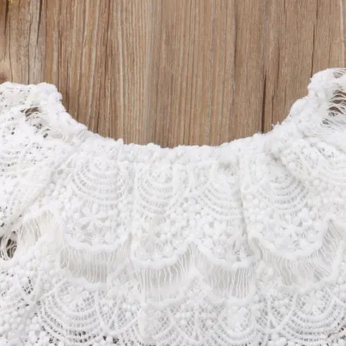 Летние топы с открытыми плечами и короткими рукавами для маленьких девочек