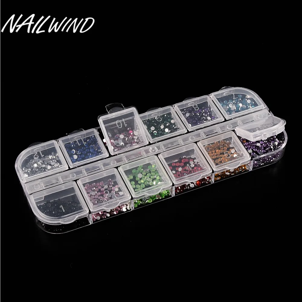 Nailwind мм 1 5 смешать 12 цветов новый дизайн ногтей Стразы акриловые украшения