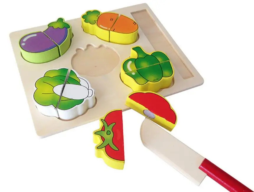 Wooden Children Kitchen Toys Pretend Play Cut Vegetable and Fruit Sets Montessori Educational for Gifts | Игрушки и хобби