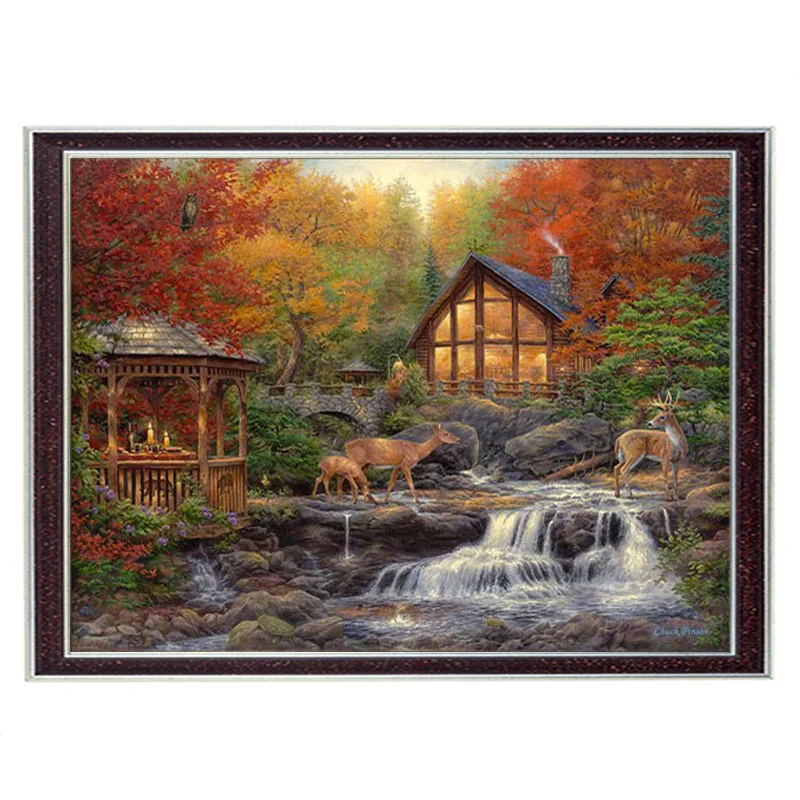 

Golden Panno,Needlework,Embroidery,DIY Landscape Painting,Cross stitch,kits,14ct cottage home Cross-stitch,Sets For Embroidery