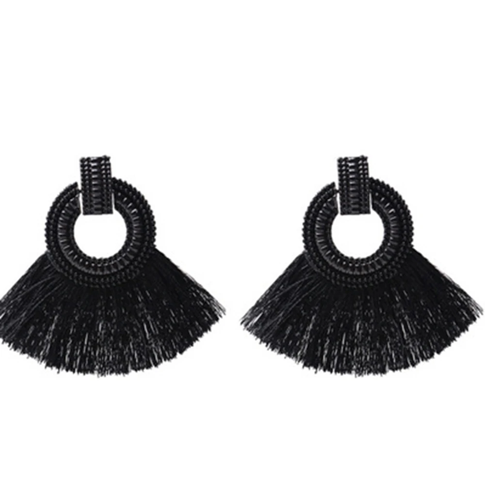Модные серьги с кисточками для женщин однотонные серьги винтажного бохо-стиля с большой цепью для подарков на вечеринку или свадьбу.