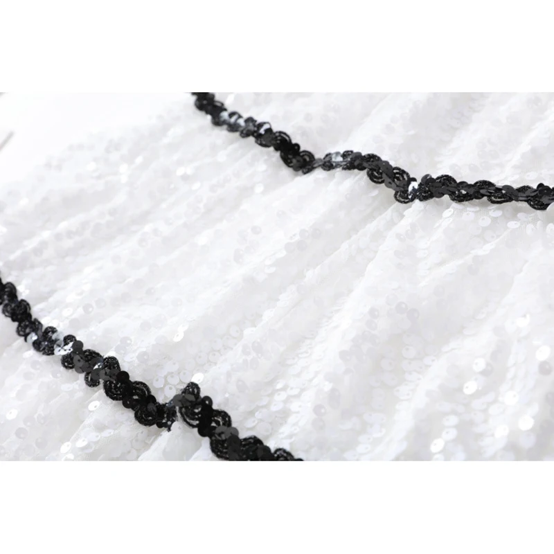 HIGH QUALITY New Fashion 2018 Designer Runway Dress Women's Slash Neck Sequined Gauze | Женская одежда