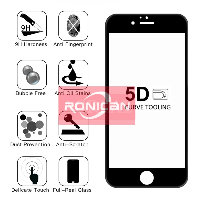 5D закаленное стекло на iphone XS XR MAX Защита экрана для iPhone 6 полное покрытие пленка