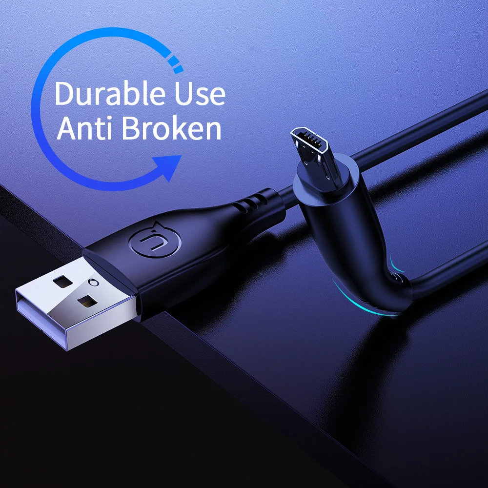 USAMS 10 шт./Партия 1 м 2A Micro USB кабель для быстрой зарядки и передачи данных