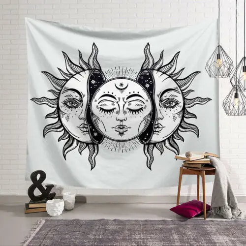 

Art Tapestry Wall Hanging Polyester Mandala City Map Sun Moon Printing Classic Cool Stylish Pattern Blanket Tapestry Home Decor