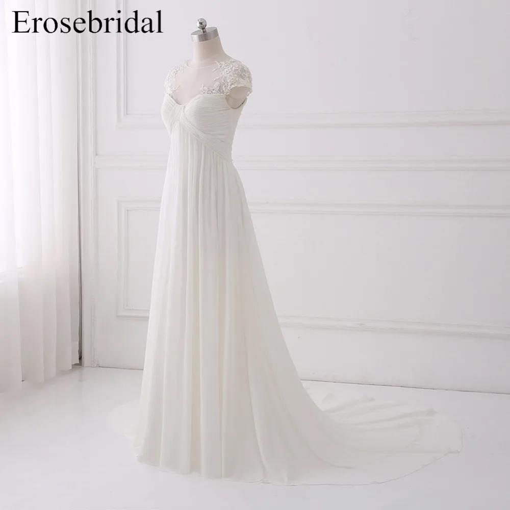 Простое богемное свадебное платье es Erosebridal 2019 шифоновое элегантное на молнии