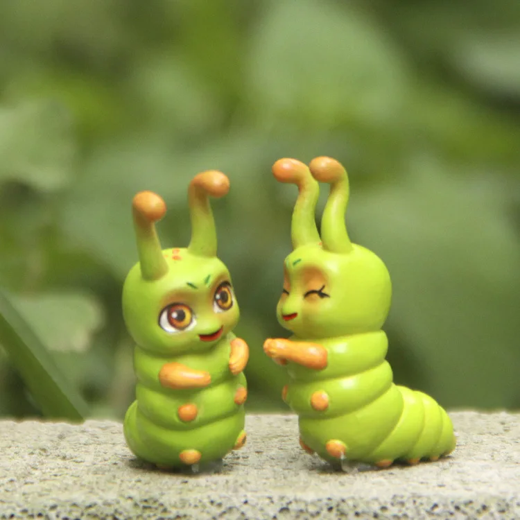 2PCS/Vegetable insects/ Cabbage worm//fairy garden gnome/terraium decoration/resin crafts/bonsai/DIY/children gifts/ | Дом и сад