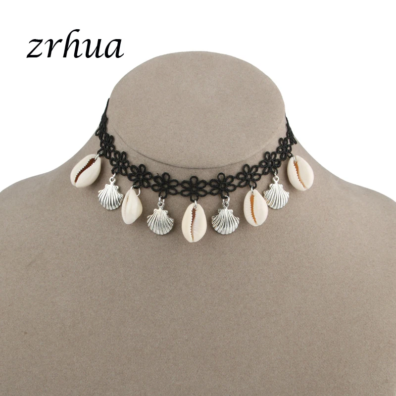 Женское колье-чокер ZRHUA Boho Sea Shell колье с натуральным чехлом простое ожерелье для
