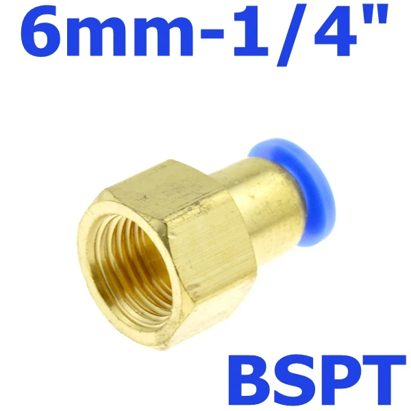 1 PC 6-02 Пневматическая 6 мм OD шланговая трубка нажимается в 1/" PT 1/8" 3/" 1/2" BSPT M5 внутренняя резьба газа Быстрый латунный соединитель - Цвет: 1 PC 6-02
