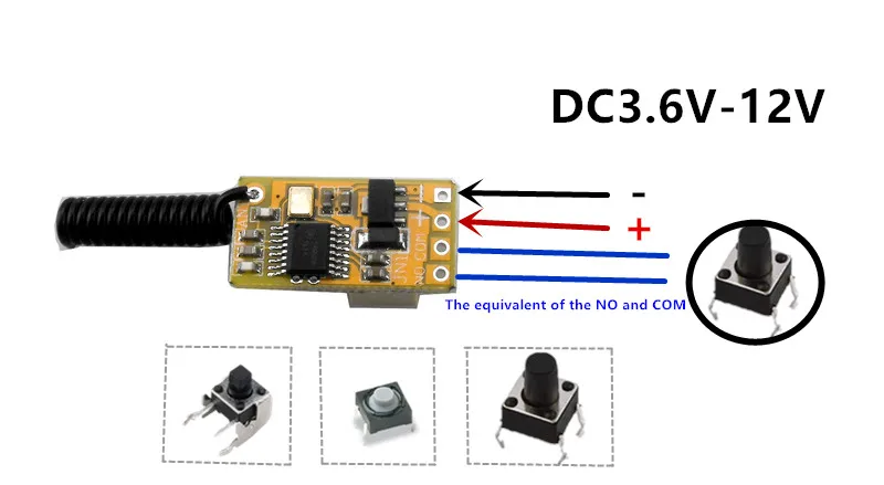 Бренд Anntem RF DC Широкий Рабочий переключатель напряжения дистанционного управления 3,7 в до 12 В до 24 В реле обучения мини беспроводной переключатель управления