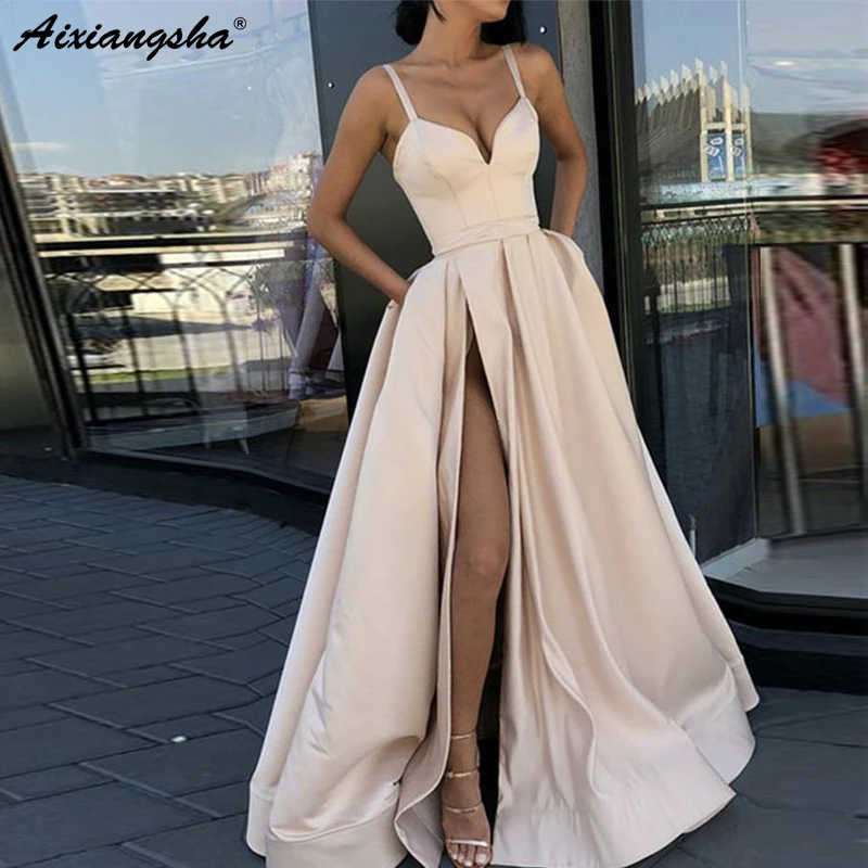 ТРАПЕЦИЕВИДНОЕ сексуальное платье на одно плечо vestidos de gala, выпускное вечернее платье с разрезом сбоку, фатиновое блестящее платье для выпускного с пайетками, длинное