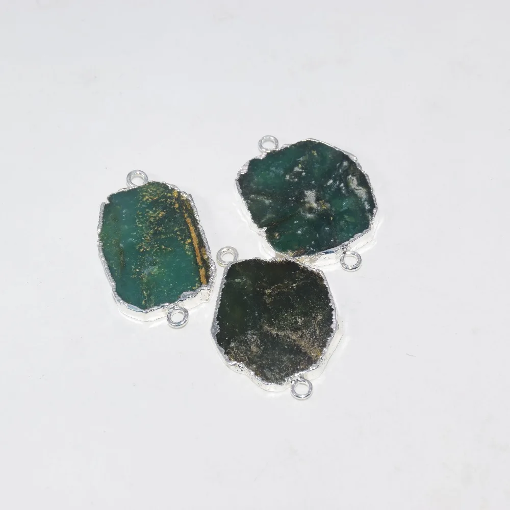Натуральный срез chrysoprase Raw соединитель для производства ювелирных изделий 2020