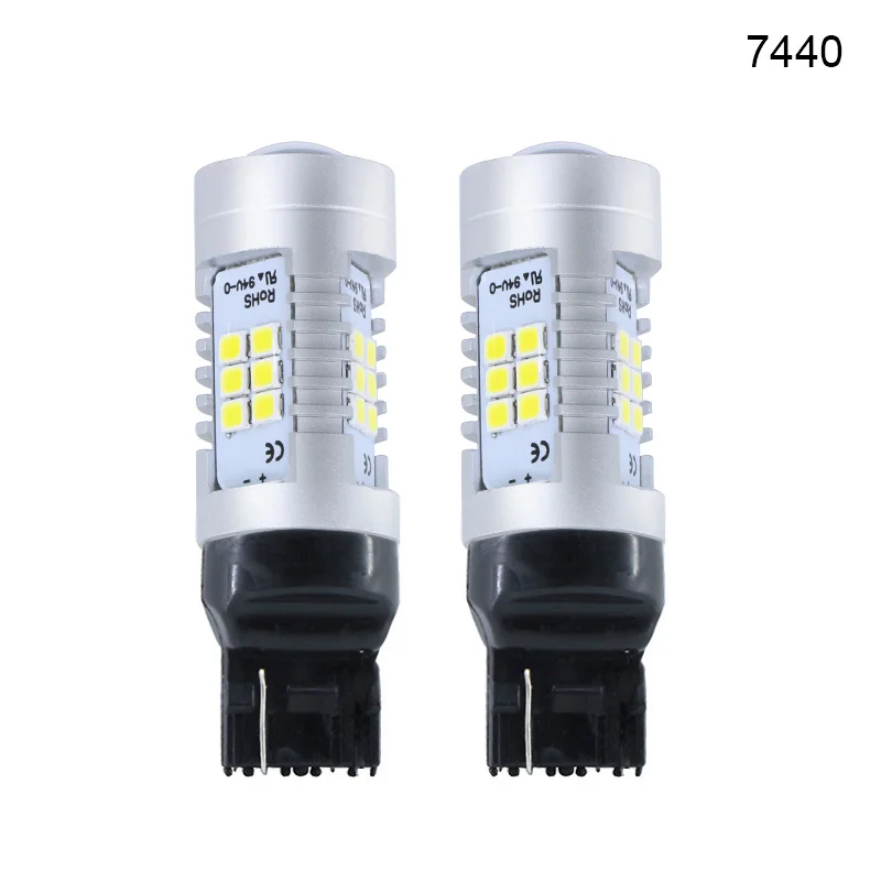 2 шт. Автомобильные светодиодные лампы T20 W21W 7440 WY21W 21 SMD|car amber lights|car lightbulb led |