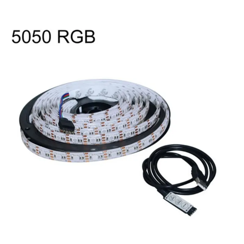 5 в USB кабель светодиодный светильник SMD 5050 2835 50 см 1 м 2 м 3 м 4 м 5 м Рождественский гибкий светодиодный светильник в полоску s ТВ фоновый светильник ing - Испускаемый цвет: 5050 RGB 3 key
