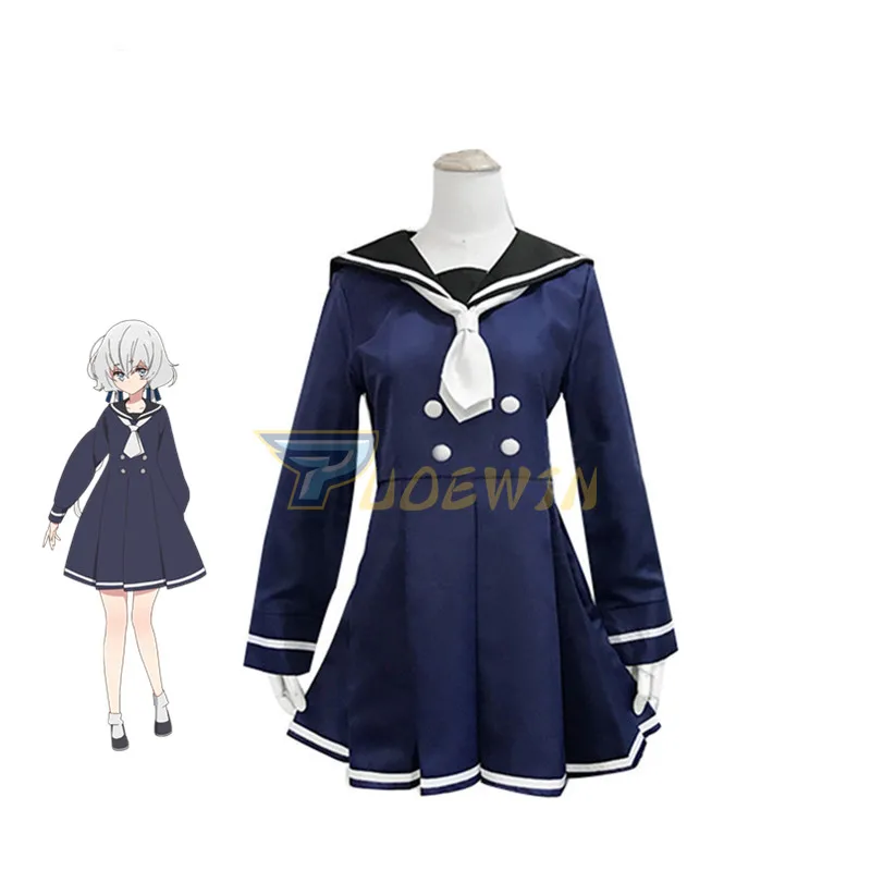 Аниме Zombie Land Saga Junko Konno Косплей Униформа костюм на Хэллоуин темно-синее платье
