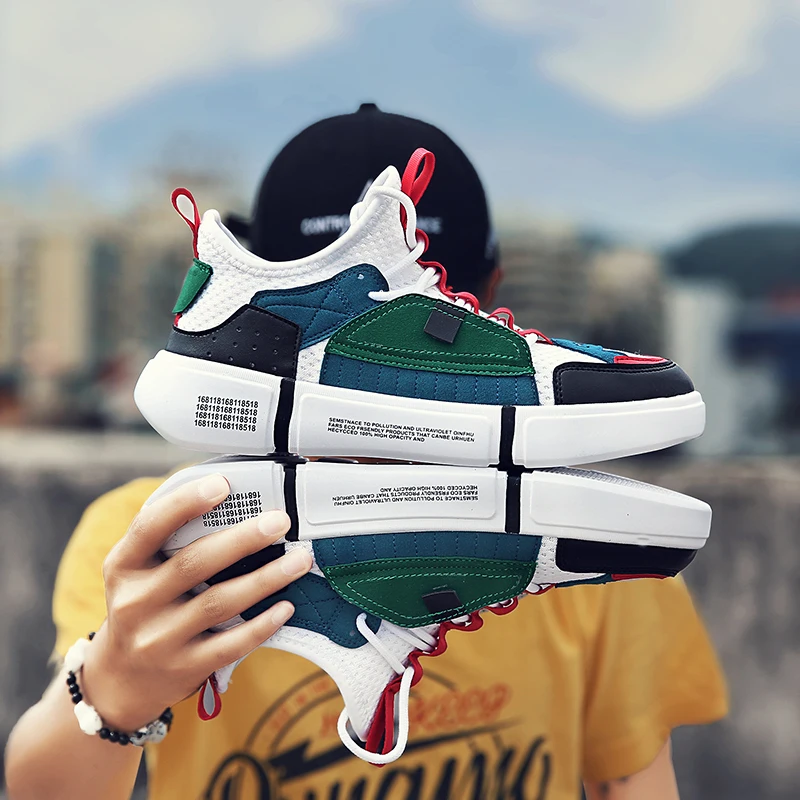 Черный BIGFIRSE/Мужская модная обувь; уличные дышащие кроссовки унисекс; zapatos mujer; Лидер продаж; брендовая мужская повседневная обувь; мужская обувь на шнуровке - Цвет: Черный