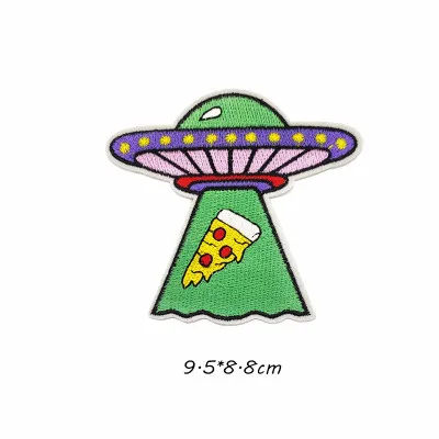 1pcs Space Universe UFO parches Embroidered Iron on Patches for Clothing DIY Motif Stripes Clothes Stickers The aliens Badges - Цвет: AZ16-A