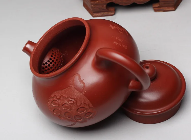

Authentic Purple Clay handmade Dahongpao Lotus seeds Rong Tian Teapot Yixing Purple Sand Health Ceramic Kung Fu Tea Set Kettle
