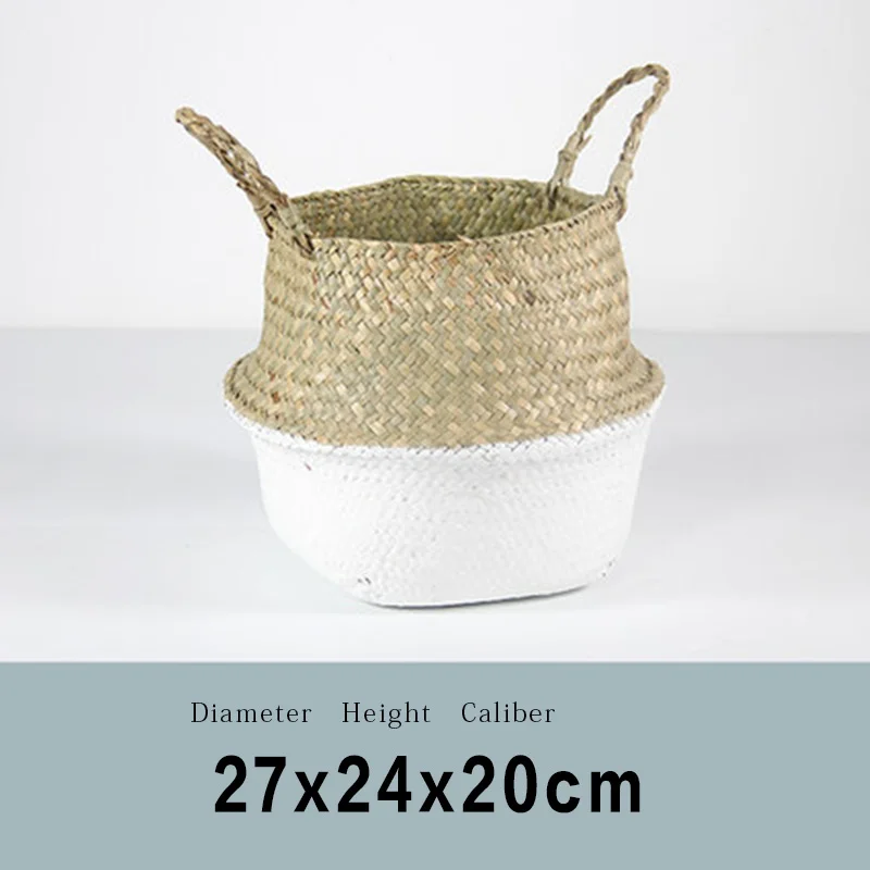 Laundry Basket YS193 Корзина из натурального водоросля складная корзина для белья бамбуковая плетеная корзина для хранения Плетеный цветочный горшок из ротанга Соломенная Корзина для растений ручной работы - Цвет: Laundry Basket YS193