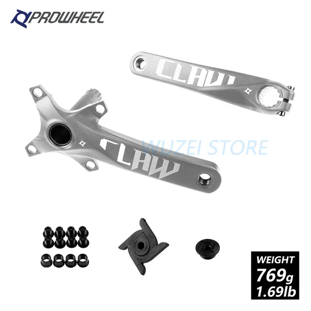 silver without BB PROWHEEL 104BCD 170 мм шатун для горного велосипеда алюминиевый сплав с дном MTB велосипедный Кривошип с BB 1/2x10/11 части скоростного велосипеда - Цвет: silver without BB
