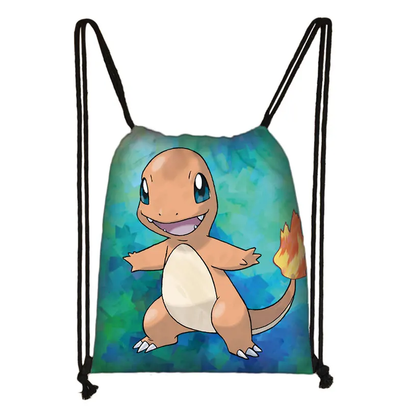 023 Покемон хаунтер Eevee Bulbasaur 3D мультфильм рюкзак мешок с кулиской Повседневная обувь для мальчиков и девочек рюкзак на шнурке сумки - Цвет: 023