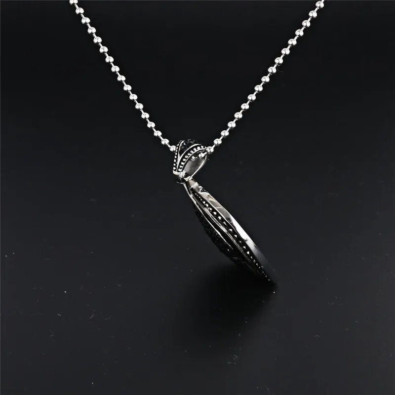 

Factory direct sales titanium steel black crystal heart pendant punk tide female stainless steel double accessories love necklac