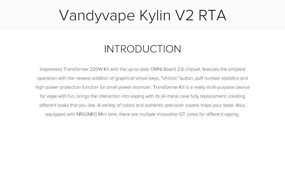 Vandy vape Kylin V2 RTA танк с SS316L Сверхтонкий MTL плавленый провод Clapton электронная сигарета с одной или двойной катушкой Vandyvape мод