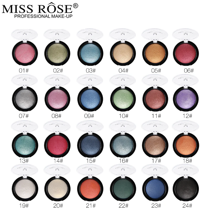 Палитра запеченных теней Miss Rose профессиональный макияж для глаз Мерцающие