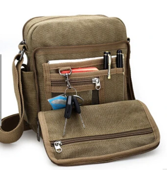 Retro canvas men 's bag men' s leisure multi - functional shoulder Messenger |