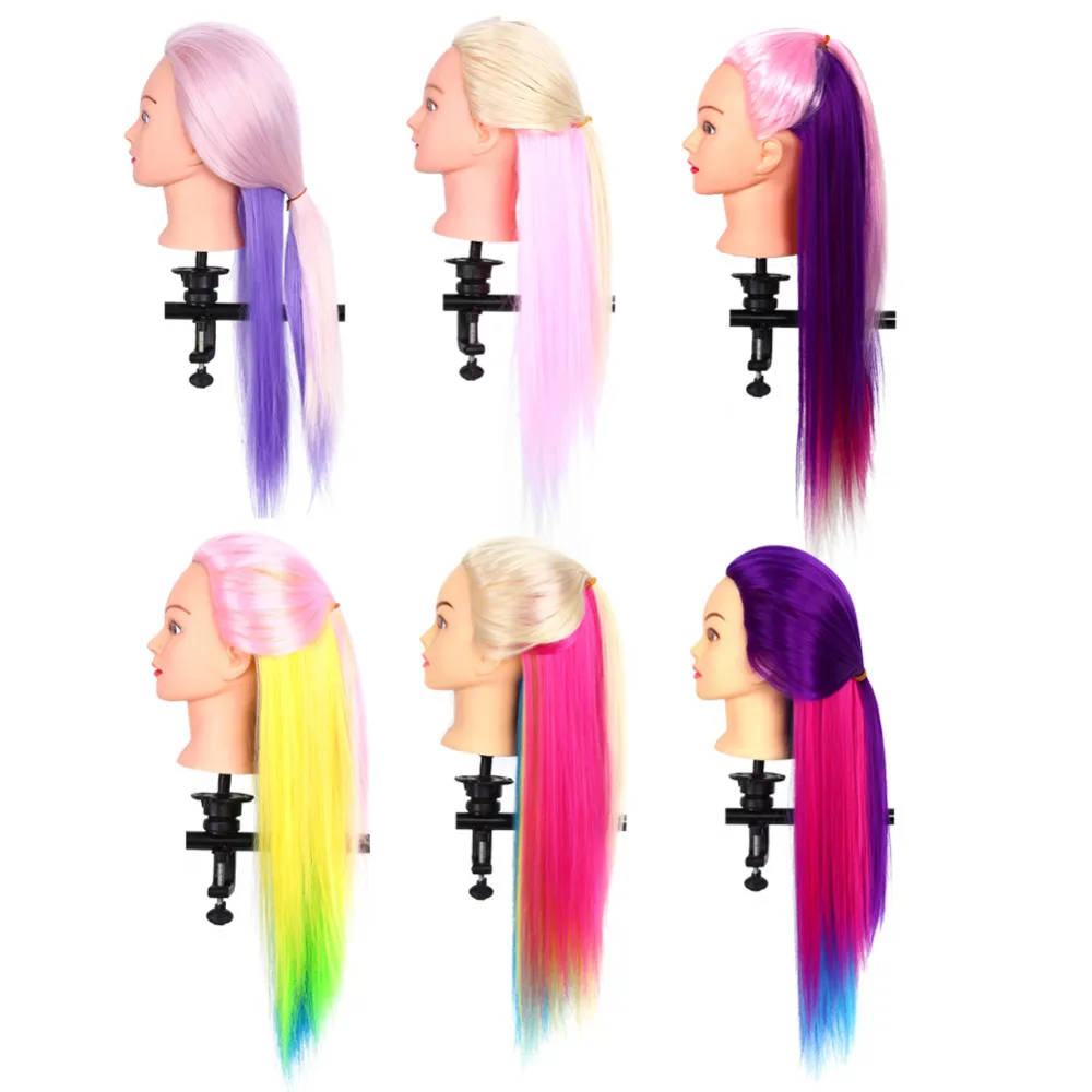 Парикмахерская тренировочная голова с длинными волосами 26 дюймов 100% модель +